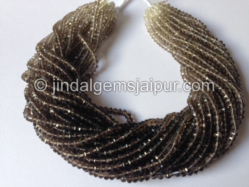 Smokey Shaded Step Cut Faceted Roundelle Beads